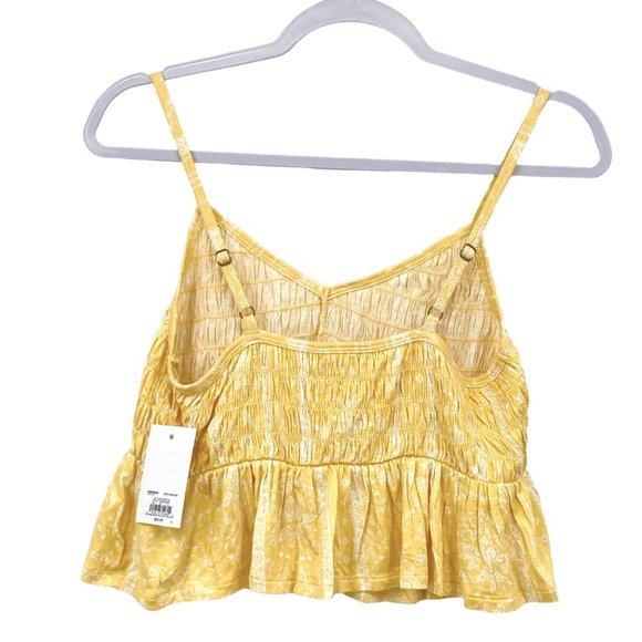 SO Tie-Dyed Smocked Peplum Cropped Tank Top - Picture 3 of 7